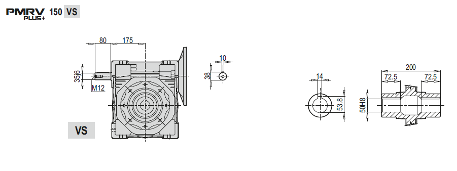 Червячные редукторы PMRV 150, PRV 150